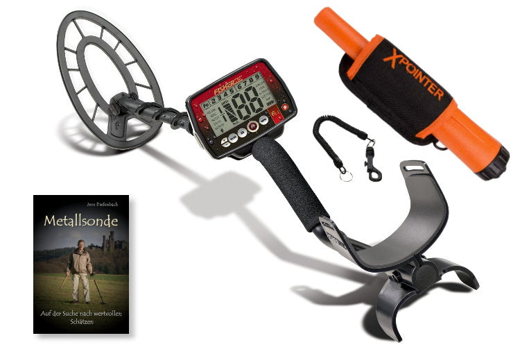 Fisher F44 Premiumpaket (Metalldetektor & Quest Xpointer orange & Schatzsucherhandbuch)