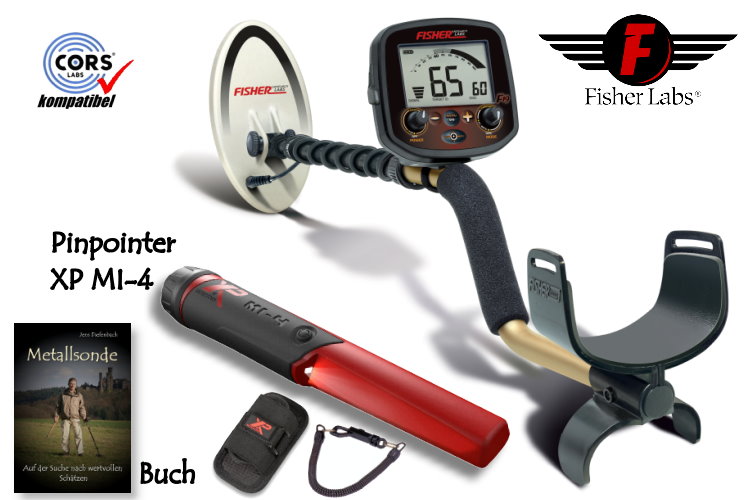 Fisher F19 Metalldetektor mit Goldsuchspule und XP MI-4 Pinpointer